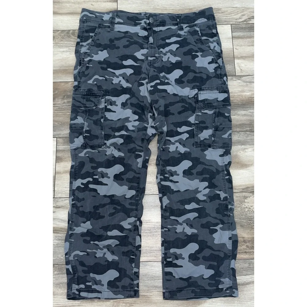 Lee Men Relaxed Fit Cargo Pants Camouflage Black Grey 34x29